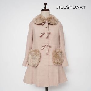 JILL STUART ジルスチュアート ファーカラー ツイードコート リボン アウター キッズ ピンク サイズ140A*XC1549