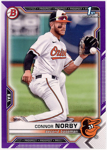 MARLINS二塁▲CONNOR NORBY/2021 1st BOWMAN DRAFT PROS #250 パープル版!