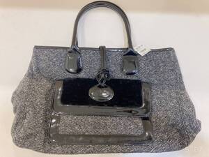 ◆【未使用タグ付き】LONGCHAMP フォックス ファー Fox Fur トートバッグ　フランス製　ブラック