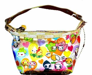 【レア】トキドキ フォー レスポートサック デザイン 2層式 収納 ポーチ tokidoki for LesportSac マルチカラー 美品