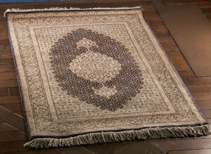 【ペルシャ絨毯】 イラン タブリーズ産 手編み ウール 124×82cm E024 インテリア リビング カフェ ギャラリー 高級絨毯