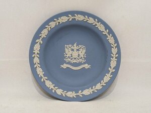 WEDGWOOD ウェッジウッド ジャスパーウェア ミニチュアプレート Crest of City London 飾り皿 インテリア パウダーブルー