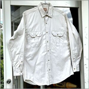 ★BANANA REPUBLIC　バナナリパブリック　80s　コットン　サファリ　長袖シャツ　size M★検 バナリパ ビンテージ 90s アメリカ 古着