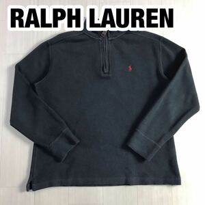 RALPH LAUREN ラルフローレン ハーフジップ セーター ブラック レッドポニー