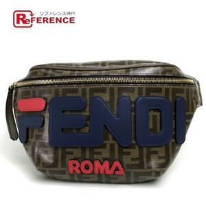 FENDI フェンディ 8BM006 ズッカ フィラ FIRAコラボ ウエストポーチ ベルトバッグ ボディバッグ PVC ブラウン ユニセックス【中古】美品