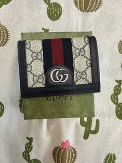 gucci GGカードケース ウォレット オフィディア ベージュ ブルー グッチ