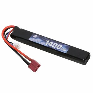 S&T 7.4v Lipo 1400mAh 40C スティックバッテリー T型コネクター (123*19*10)