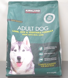 袋破れ 成犬用 カークランドシグネチャー スーパープレミアム ドッグフード ラム ライス & ベジタブル 18kg KS Adult Dog Food 