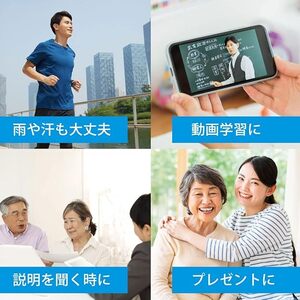 オーム電機AudioComm 骨伝導イヤホン+集音器セット 耳をふさがない かんたん操作 USB充電 ワイヤレス マイクつきHP-BC500N 03-1700