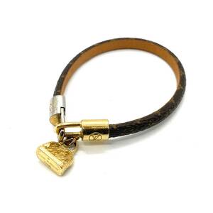 ■LOUIS VUITTON ルイヴィトン M6220 モノグラム ブラスレ アルマ ゴールド チャーム LV ブレスレット アクセサリー 腕回り：約19cm