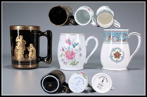 【吉】CH481 食器 ビアジョッキ アビランド LIMOGES ウェッジウッド WEDGWOOD I.SPYROPOULOS ビアマグ ３点 一括出品 未使用 美品