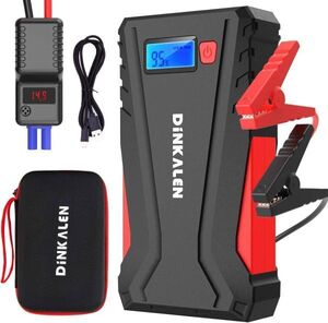 DINKALEN... ジャンプスターター 12V車用 エンジンスターター QC3.0充電 12800mAh ピーク電流800A スマホ急速充電器 日本語取扱説 QAT144