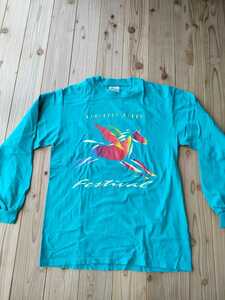 Hanes　ヘインズボディ　used　古着 長袖Tシャツ　ロンT　Mサイズ　馬T　90s　ロングスリーブT