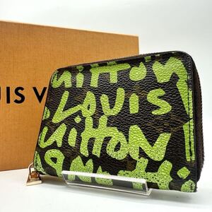 希少　限定　LOUIS VUITTON　ルイヴィトン　モノグラム　グラフィティ　コインパース　グリーン　小銭入れ　財布　ファスナー　レザー