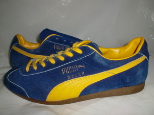 ★`70sフランス製/デッド PUMA RACER `70s仏製プーマ 164 5 レーサー ヴィンテージ made in france ネイビーブルー/イエロー スウェード