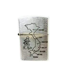 ■良品■希少デザイン■1966年製■ZIPPO ジッポー　オイルライター　ベトナム　地図&兵士　CAM RANH カムラン　火花確認済み着火可能