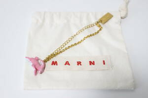 E641 新品 未使用 MARNI マルニ ラビット うさぎ チャーム ブレスレット アクセサリー ピンク ゴールド BRMV0170A0