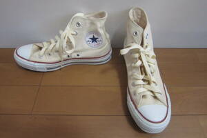 着用極少 CONVERSE コンバース ALL STAR オールスター M9162 HI ハイカットスニーカー アイボリー系 24㎝ O2403E