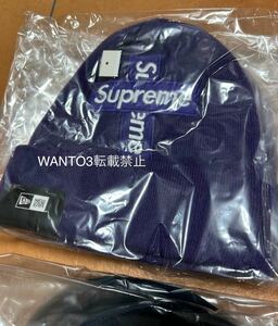 希少 レア 新品 20FW Supreme New Era Cross Box Logo Beanie Purple シュプリーム クロスボックスロゴ ビーニー パープル デッドストック