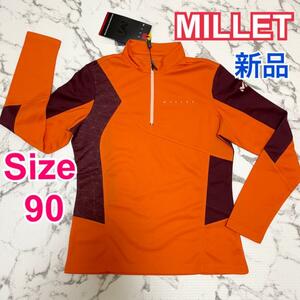 【新品】MILLET 長袖　トップス　ハーフジップ シャツ オレンジ ミレー