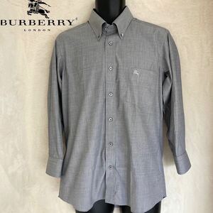 Burberry コットン　長袖　シャツ　7分丈　8分丈　バーバリー　ロンドン　グレー