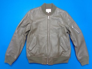 13005■美品 最高級 BEAUTY&YOUTH UNITED ARROWS ユナイテッドアローズ 羊革 ラム レザー ジャンパー ジャケット カーキ S