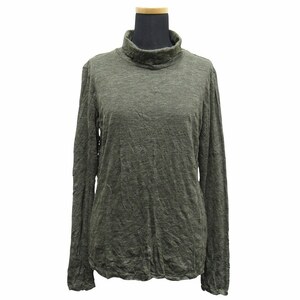 美品 13aw ミーイッセイミヤケ me ISSEY MIYAKE シワ加工 タートルネック Tシャツ カットソー 長袖 セミシア ウールブレンド レディース