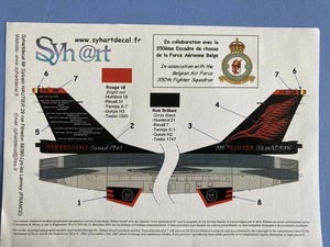 デカール!　　F-16 ベルギー 350SQ 70周年スペシャルマーキング 　1/48 Syh@rtデカール　48-068＋
