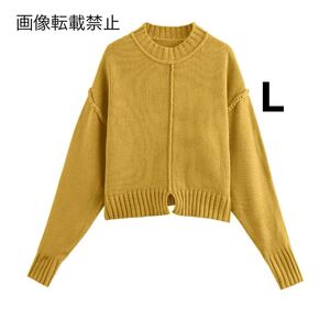 vintage ヴィンテージ レトロ ニット セーター トップス Lサイズ レディース★ZARA 好きな方に★2024 A/W 秋新作 新品未使用★