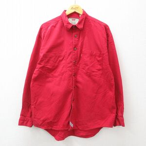 XL/古着 リーバイス Levis 長袖 ブランド シャツ メンズ 00s 大きいサイズ コットン 赤 レッド デニム 24nov25 中古 トップス