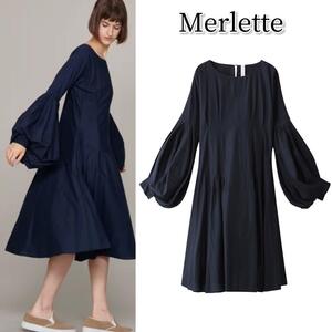 Merlette ARASHIYAMA DRESS 定価7.1万 ネイビー S