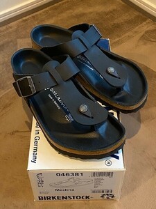 BIRKENSTOCKビルケンシュトックMedinaブラックレザーフットベッド新品未使用デッドストックサイズ39