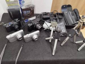 ♯コンパクトデジタルカメラ４点　ソニーCyber-shot　DSC-RX100オリンパス　STYLUS　XZ-10　ニコンCOOLPIXS3600とA300三脚４点などおまとめ