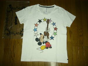 glamb グラム × DISNEY ディズニー ミッキー Tシャツ 2 白 MICKEY ギター ☆ スター カットソー /