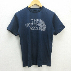 G■ノースフェイス/THE NORTH FACE ロゴプリントTシャツ/NT31703X【M】紺/men