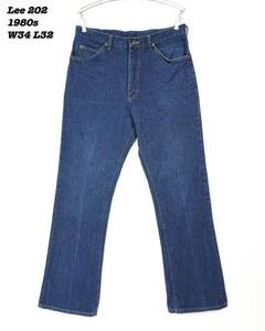 Lee 202 INDIGO DENIM PANTS USA 1980s Lee24003 Vintage リー インディゴ デニムパンツ ジーンズ アメリカ製 1980年代 ヴィンテージ