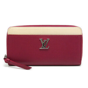 ルイヴィトン Louis Vuitton LV ジッピー・ロックミー M63816 カーフ 赤 レッド系 ラウンドジップ長財布 保存袋付