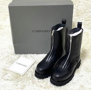 ★CAMINANDO カミナンド センタージップブーツ 本革 ブラック ブーツ 23cm★