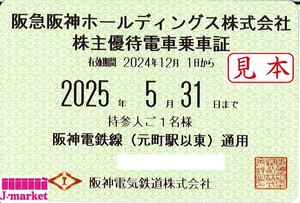 阪神　阪神電気鉄道　阪急阪神HD株主優待乗車証定期型　阪神電鉄線（元町駅以東）通用　2024/12/1～2025/5/31まで