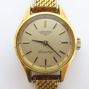 ♪tyis 6768-1 249 稼働品 LONGINES ロンジンFlagship フラッグシップ ゴールドカラー 手巻き レディース腕時計