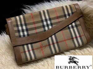 ◇ヴィンテージ・オールドバーバリー【Burberry　シャドーホース　ノヴァチェック　セカンドバッグ・クラッチバッグ】N05022