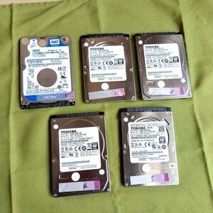 【正常判定】HDD５個セット！各社メーカーSATA2.5インチ　HDD500GB～１TBハードディスクパソコン