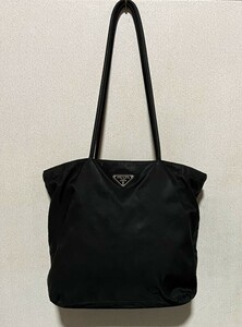 KB1486【訳あり】PRADA プラダ テスートナイロン トートバッグ ハンドバッグ レディース ブラック系 中古 現状品