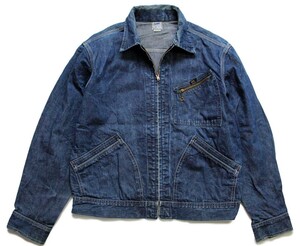 ★60s USA製 Leeリー 91-B JELT DENIMジェルトデニム ワークジャケット 42R★ビンテージ インディゴ コットン カバーオール UNION MADE