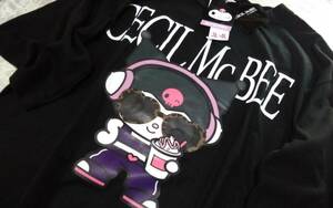 ☆レディース☆KUROMI ☆CECIL McBEE ♪可愛い！サングラスのクロミちゃんイラスト入り黒色半袖Tシャツです(o^―^o)大きいサイズ３Ｌ～４L