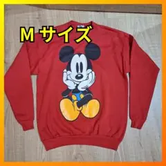 ⭕90s Mickey & Co 青パンミッキー お座り スウェット c794