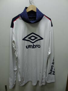 全国送料無料 アンブロ UMBRO メンズ ポリエステル100％ サッカー等スポーツドット柄ハイネック長袖ゲームTシャツ Lサイズ（JASPO）