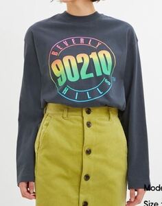 即決 新品 Tシャツ 長T XL 紺　ネイビー ビバリーヒルズ ビバヒル ロングT(長袖)BH，90210 B JN+E GU ジーユー トップス レディース