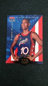 1996年当時物!UPPER DECK製OLYMPIC BASKETBALL USA代表(NBA INDIANA PACERS)「REGGIE・MILLER」トレーディングカード1枚/レジー・ミラー