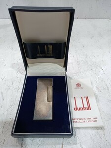 dunhill ダンヒル ローラー シルバーカラー ガスライター 喫煙具 喫煙グッズ コレクション ケース付 現状品